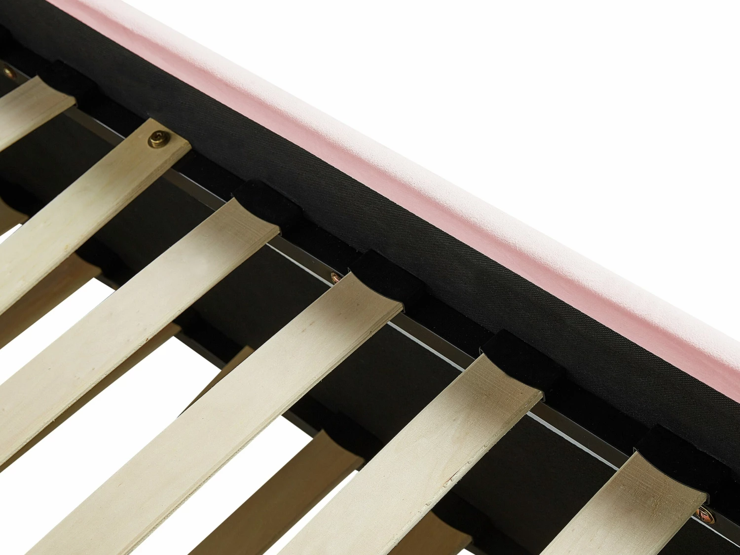 Velvet EU Single Trundle Bed Light Pink TROYES 9 Velvet EU Single Trundle Bed Light Pink TROYES - Image 9