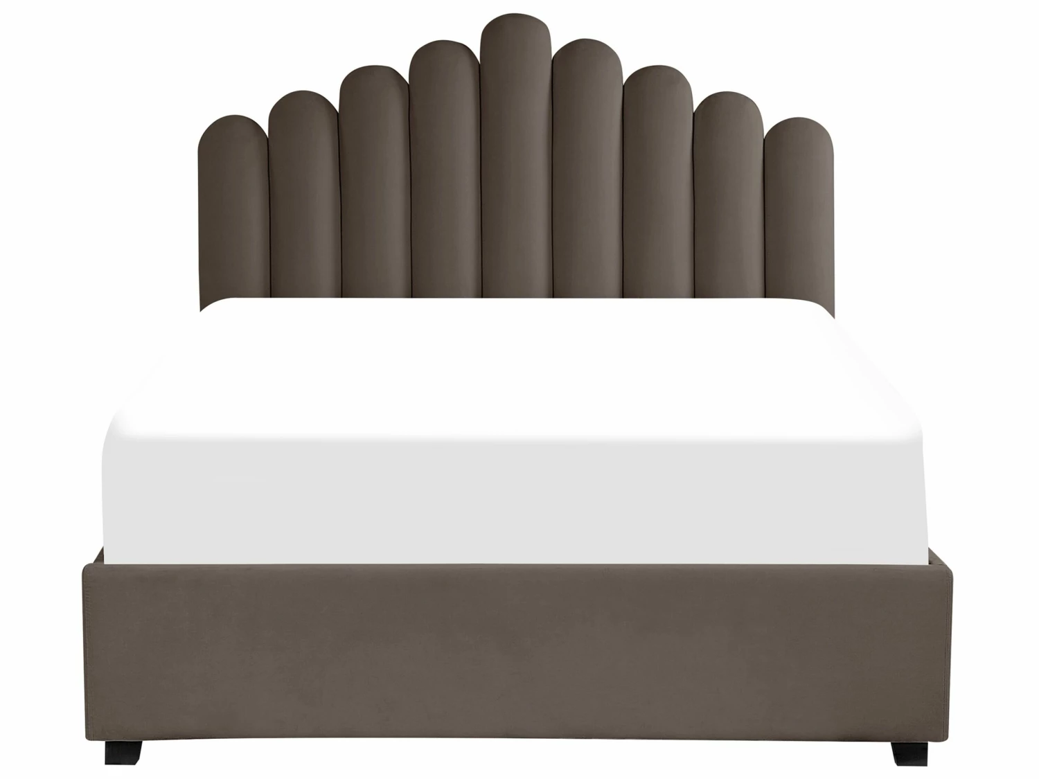 Velvet Ottoman Bed Taupe VINCENNES Various Sizes - Image 4