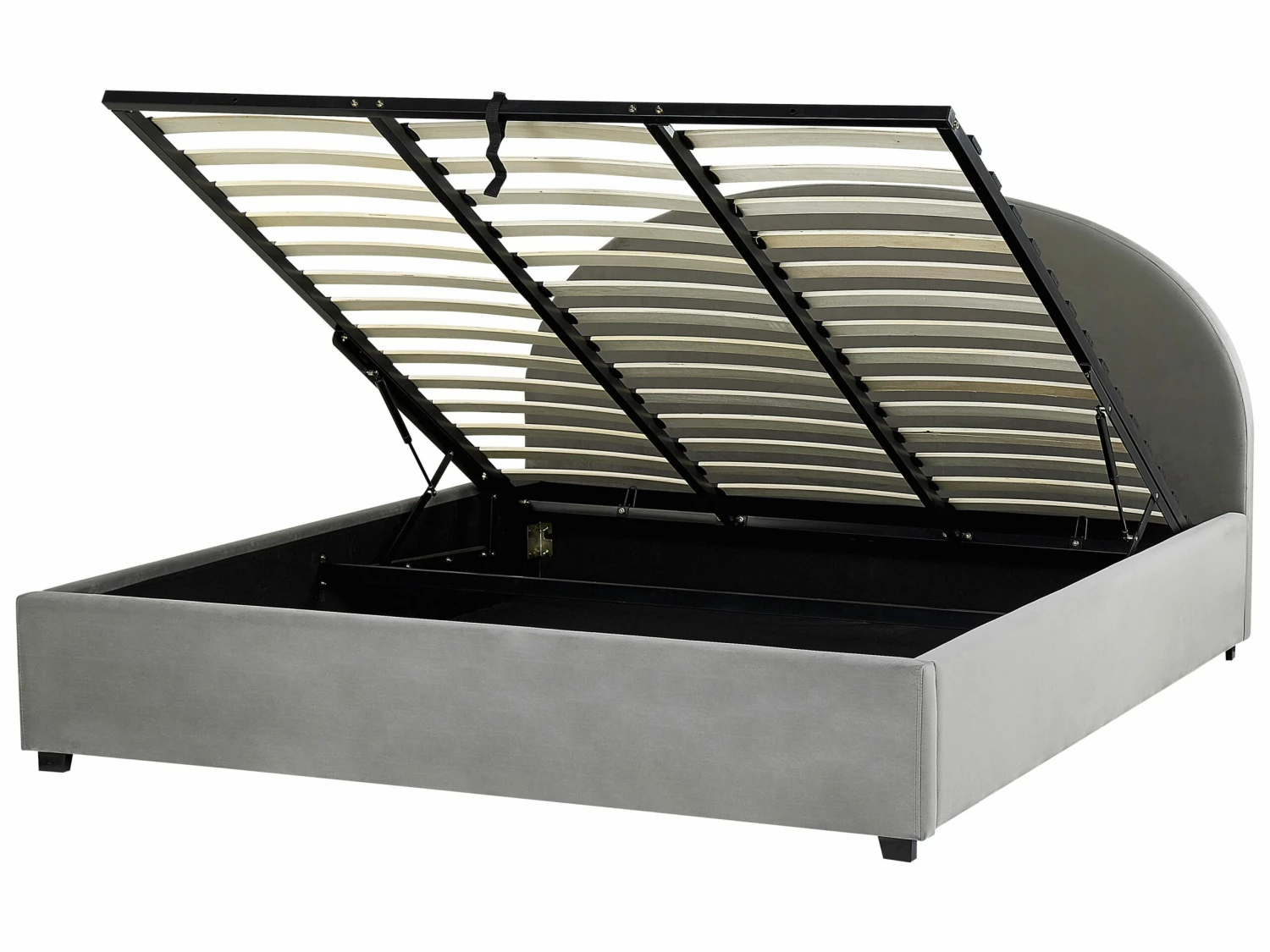 Velvet Ottoman Bed Grey VAUCLUSE Various Sizes