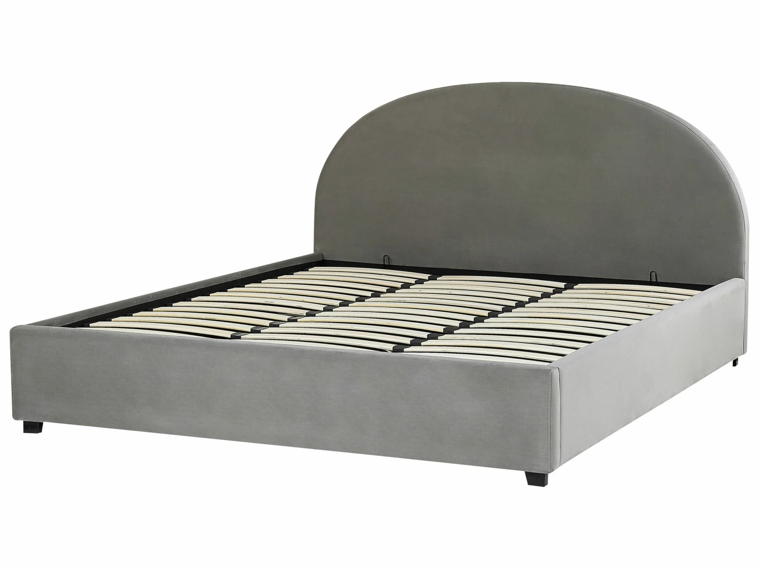 Velvet Ottoman Bed Grey VAUCLUSE Various Sizes - Image 6