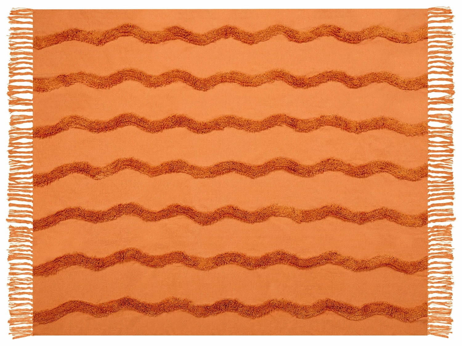Cotton Blanket 125 X 150 Cm Orange KHARI - Image 3
