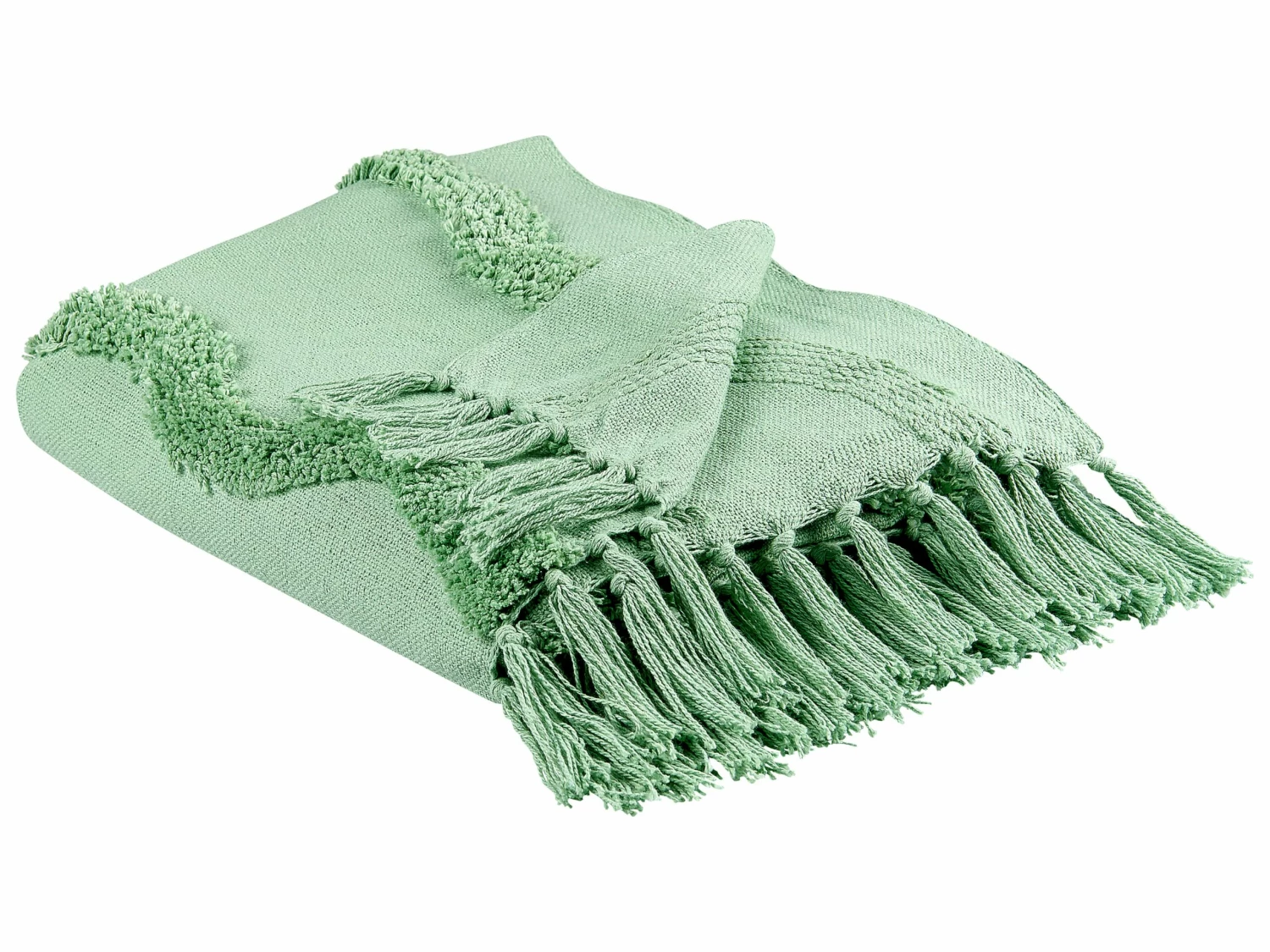 Cotton Blanket 125 X 150 Cm Green KHARI 1 Cotton Blanket 125 X 150 Cm Green KHARI