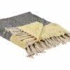 Cotton Blanket 125 X 150 Cm Grey And Yellow LAPU