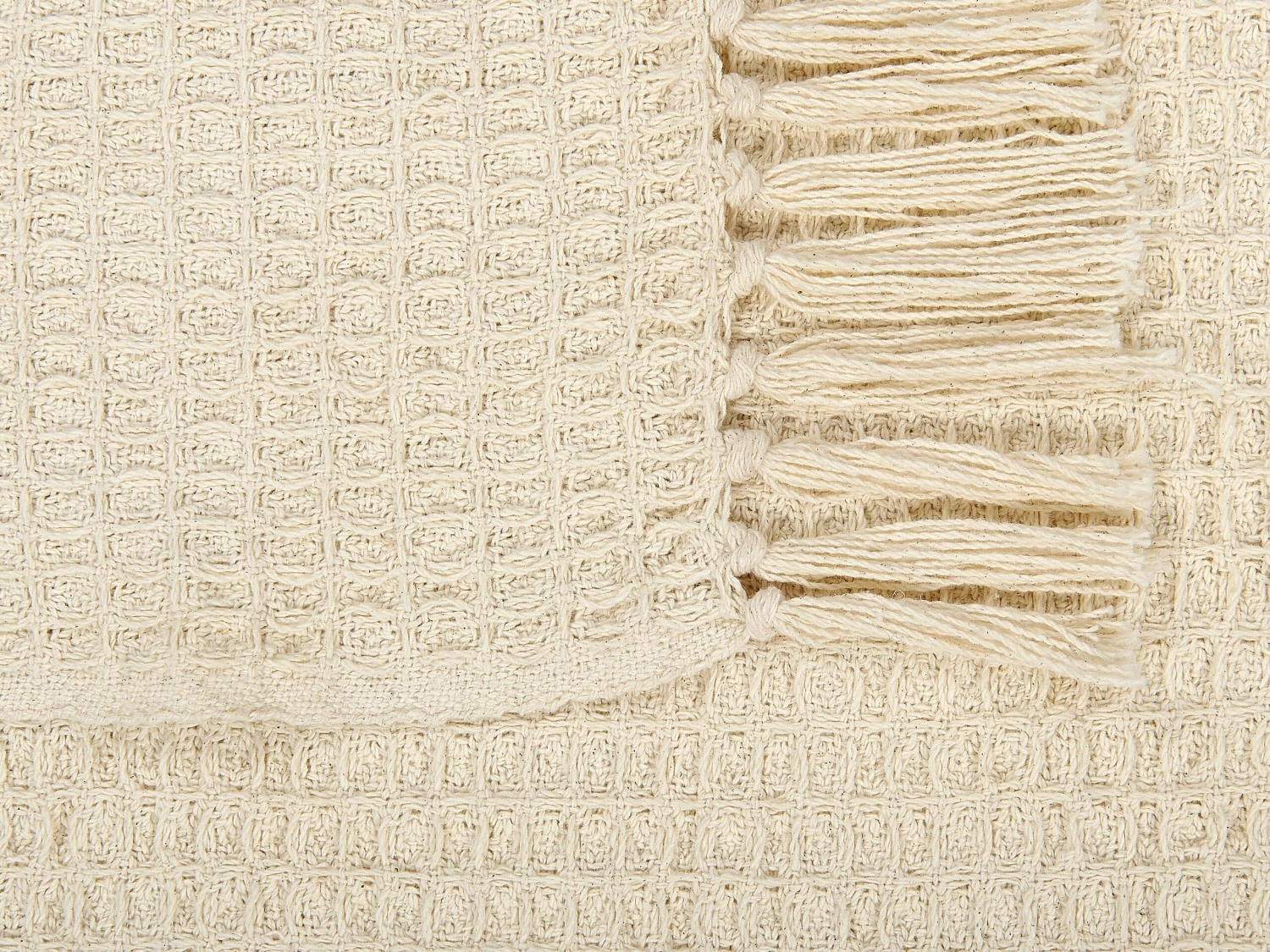 Cotton Blanket 125 X 150 Cm Beige MALU - Image 8