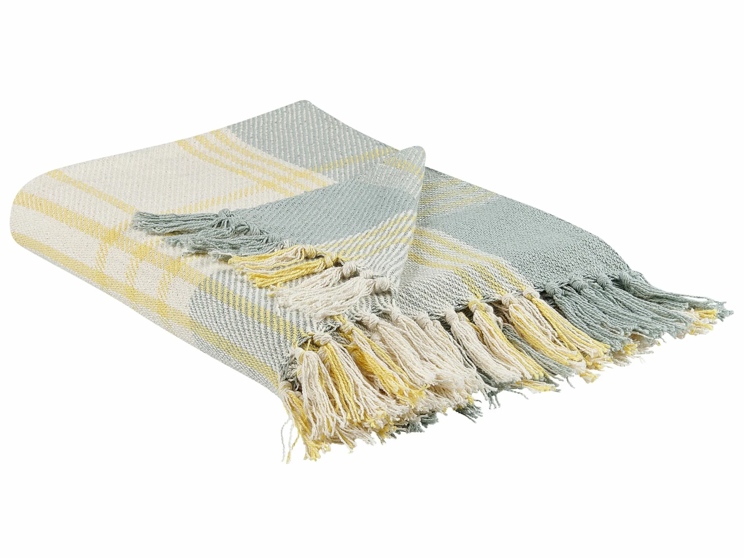 Cotton Blanket 125 X 150 Cm Yellow And Green BETALI