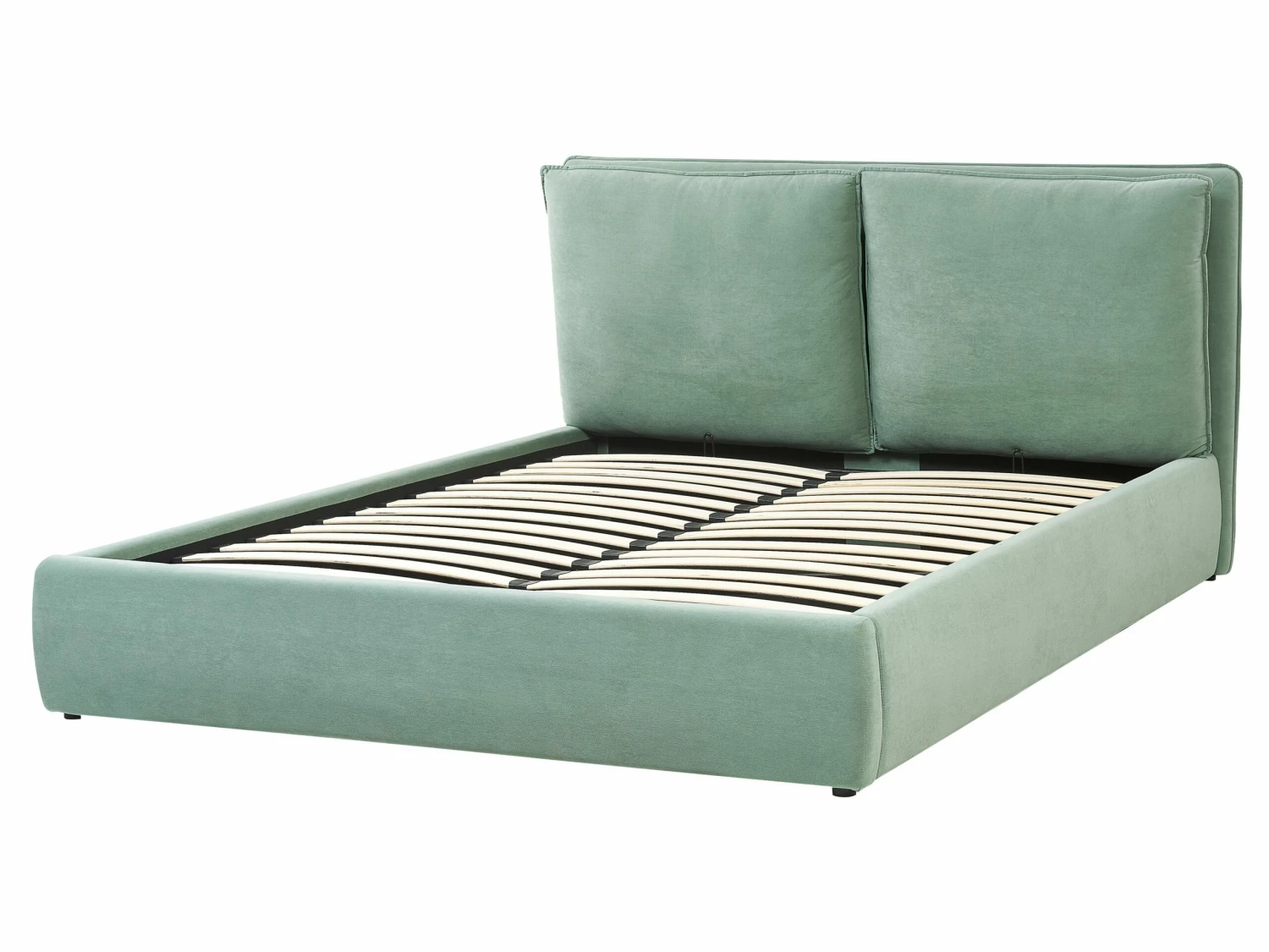 Velvet EU King Size Ottoman Bed Green BAJONNA - Image 5