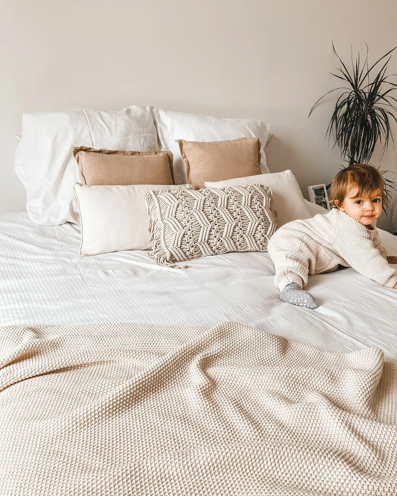 Cotton Blanket 130 X 180 Cm Beige ASAKA - Image 3