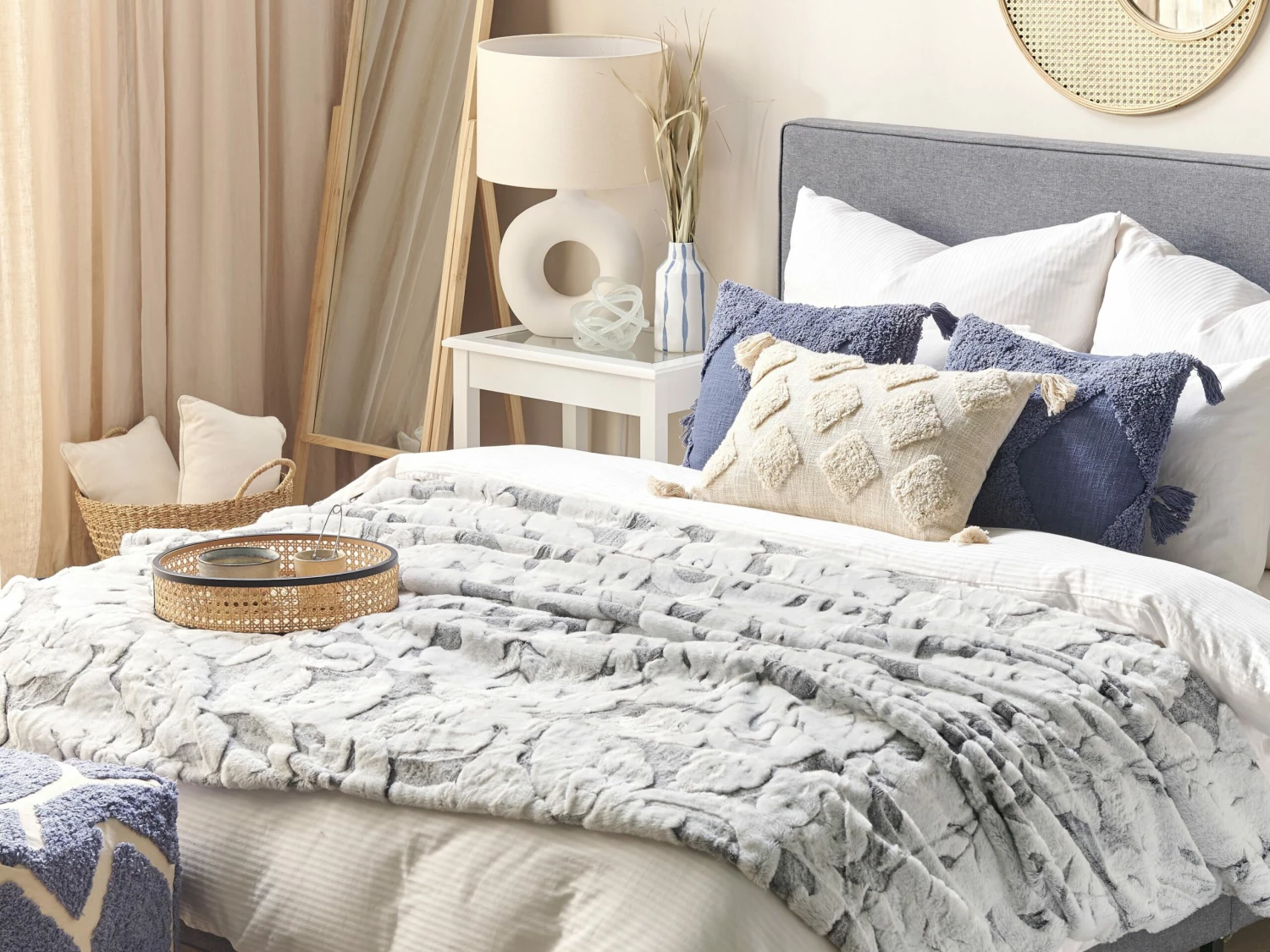 Blanket 150 X 200 Cm Grey KOSI - Image 2