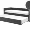 Corduroy EU Single Trundle Bed Dark Grey MIMIZAN