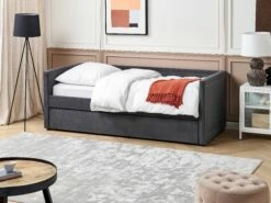 Corduroy EU Single Trundle Bed Dark Grey MIMIZAN -Cheap Bed Linings Store undef src sa picid 843724 type whitesh image
