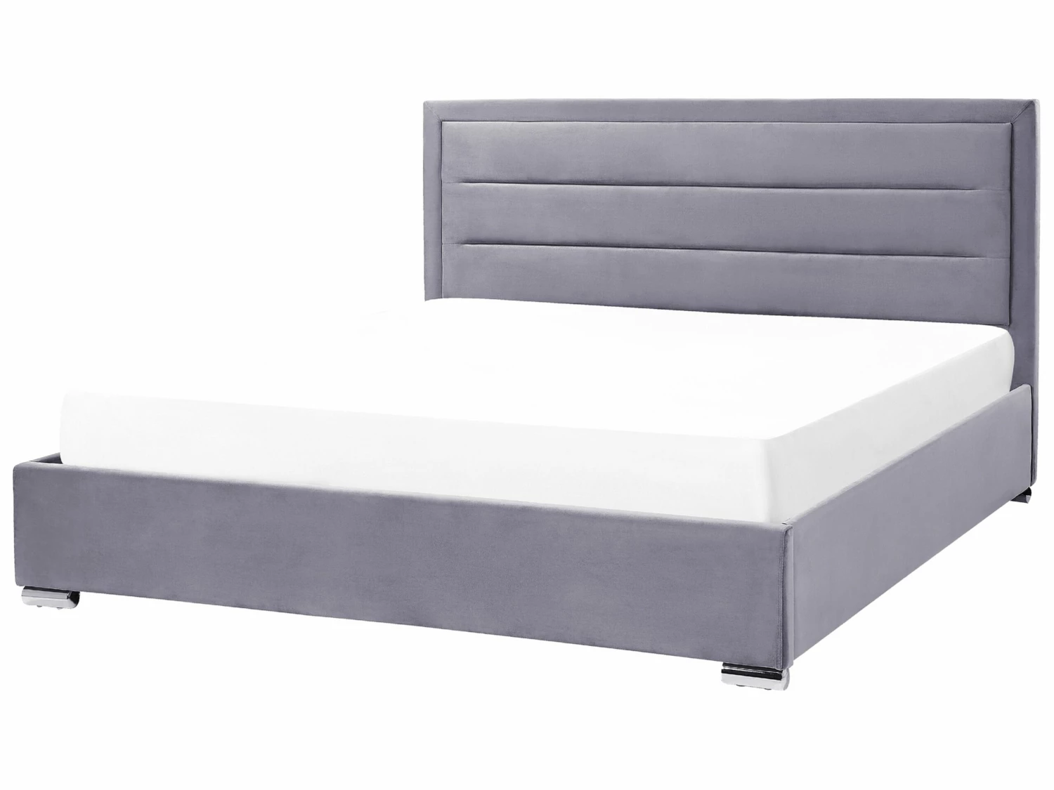 Velvet Ottoman Bed Dark Grey ROUEN Various Sizes - Image 3