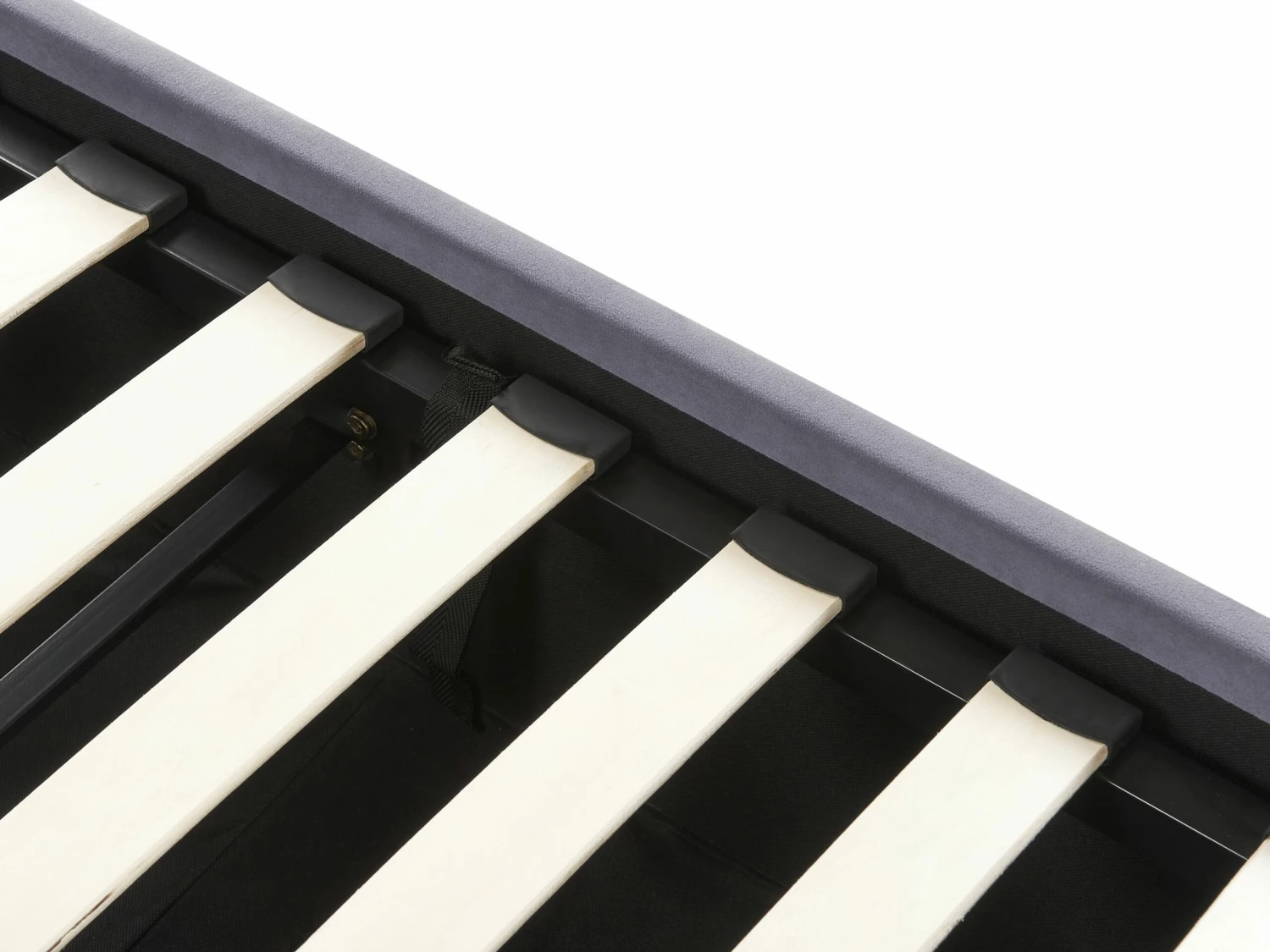 Velvet Ottoman Bed Dark Grey ROUEN Various Sizes - Image 9