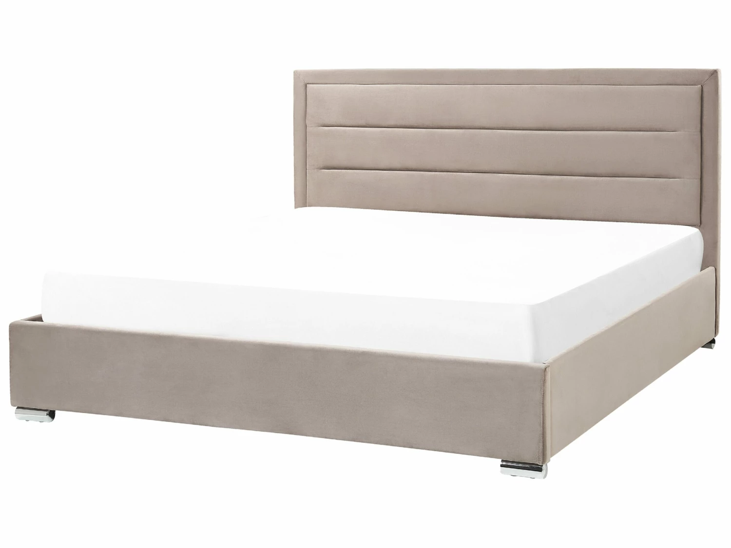 Velvet EU Double Size Ottoman Bed Taupe ROUEN - Image 3