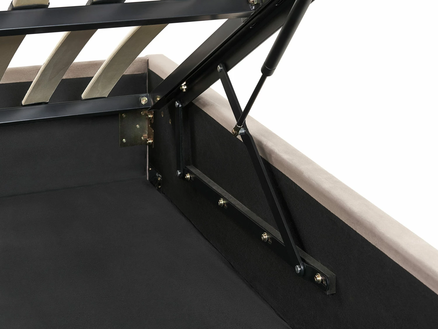 Velvet EU Double Size Ottoman Bed Taupe ROUEN - Image 8