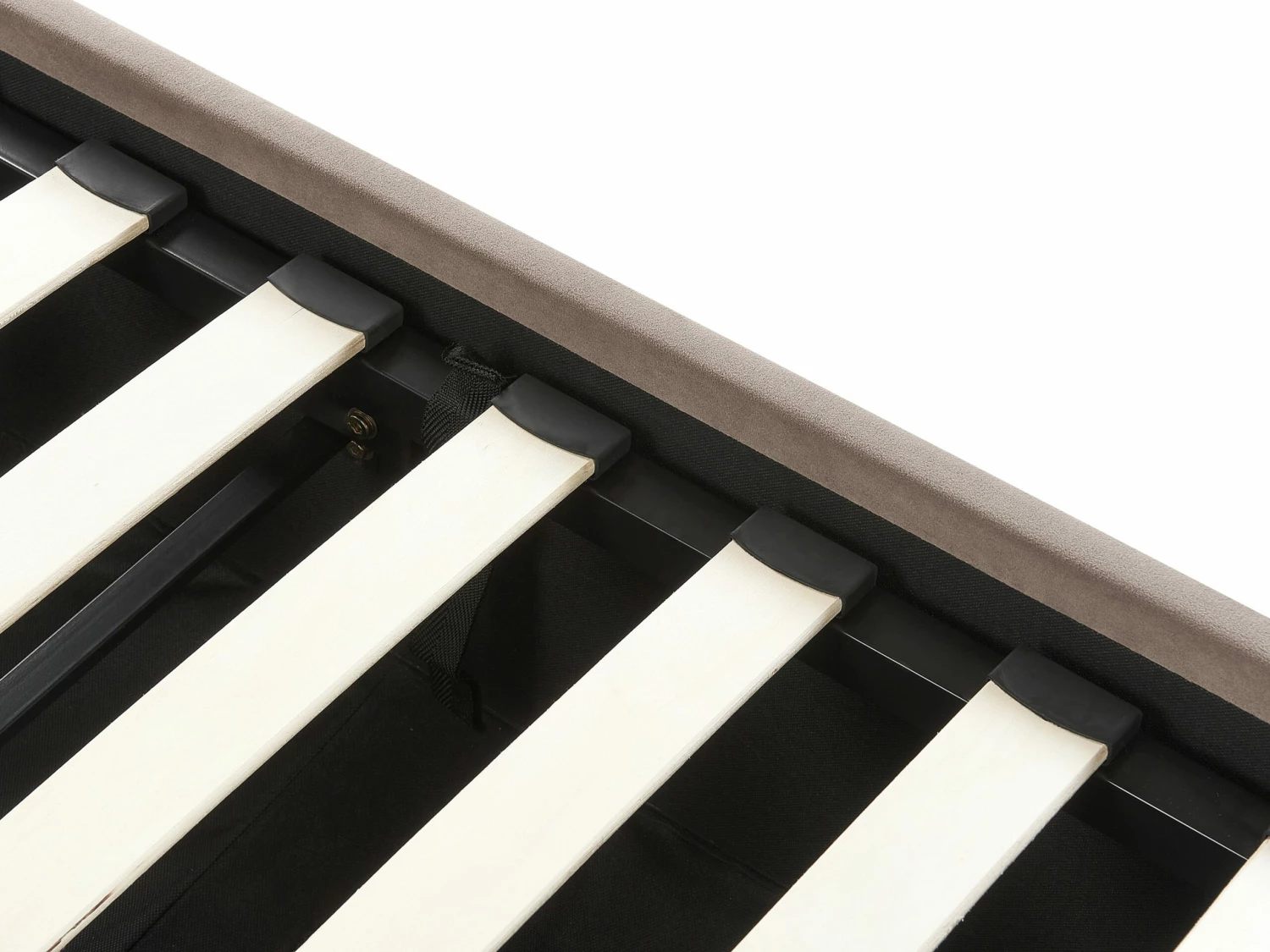 Velvet EU Double Size Ottoman Bed Taupe ROUEN - Image 9