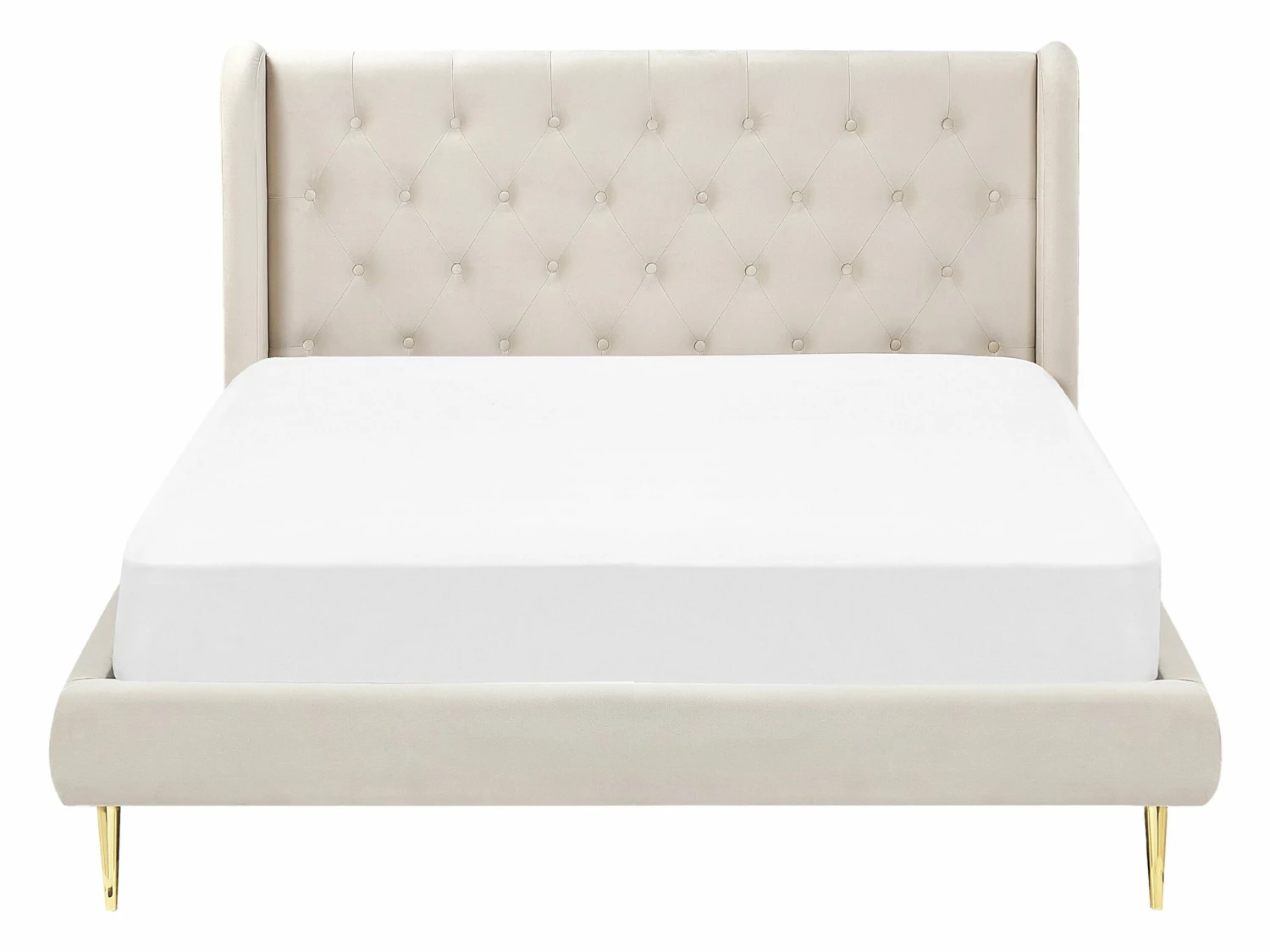 Velvet Bed Beige FORBACH Various Sizes - Image 3