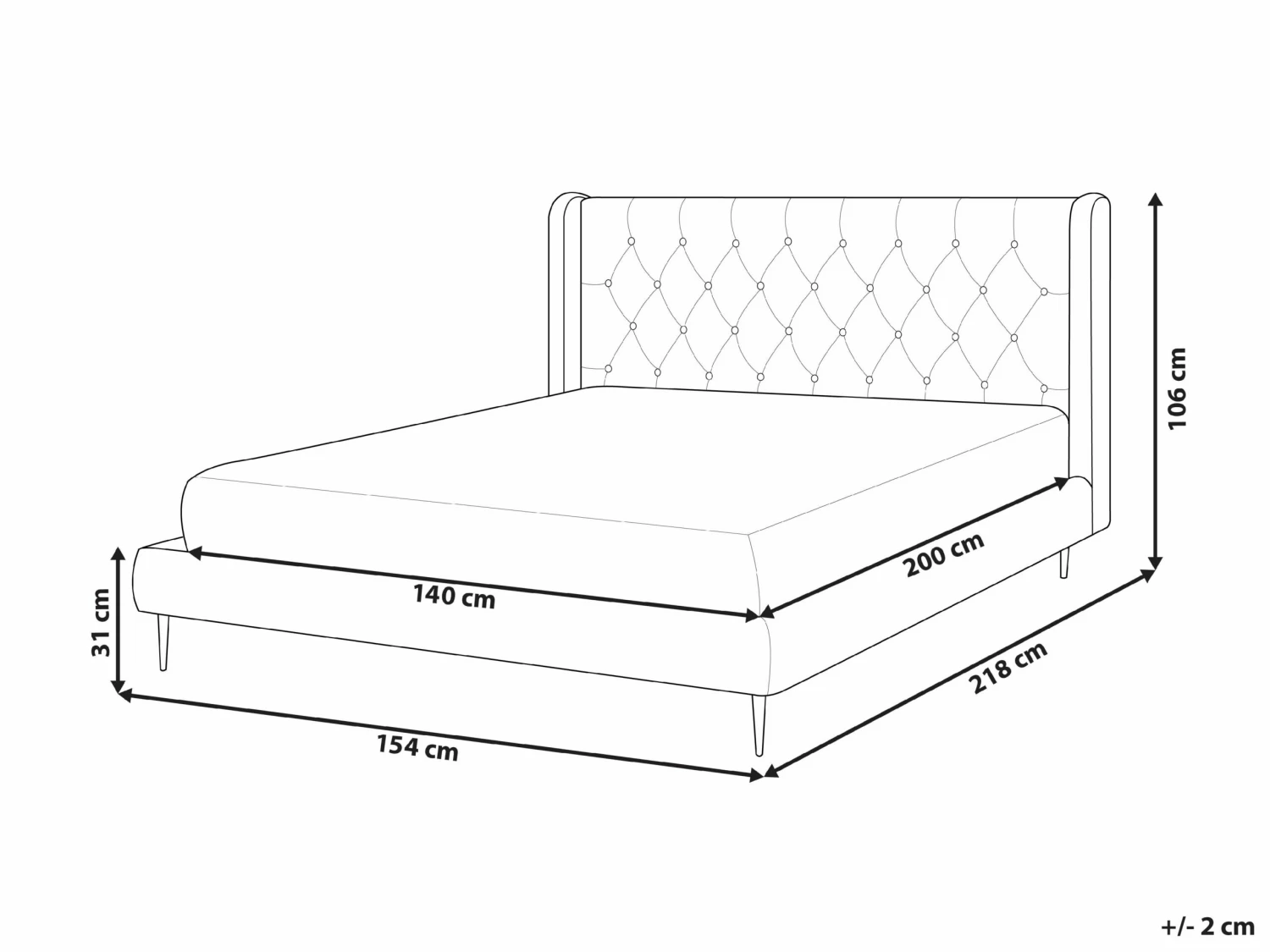 Velvet Bed Beige FORBACH Various Sizes - Image 10