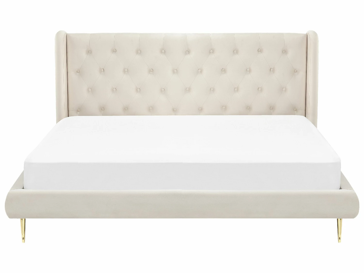 Velvet Bed Beige FORBACH Various Sizes - Image 3