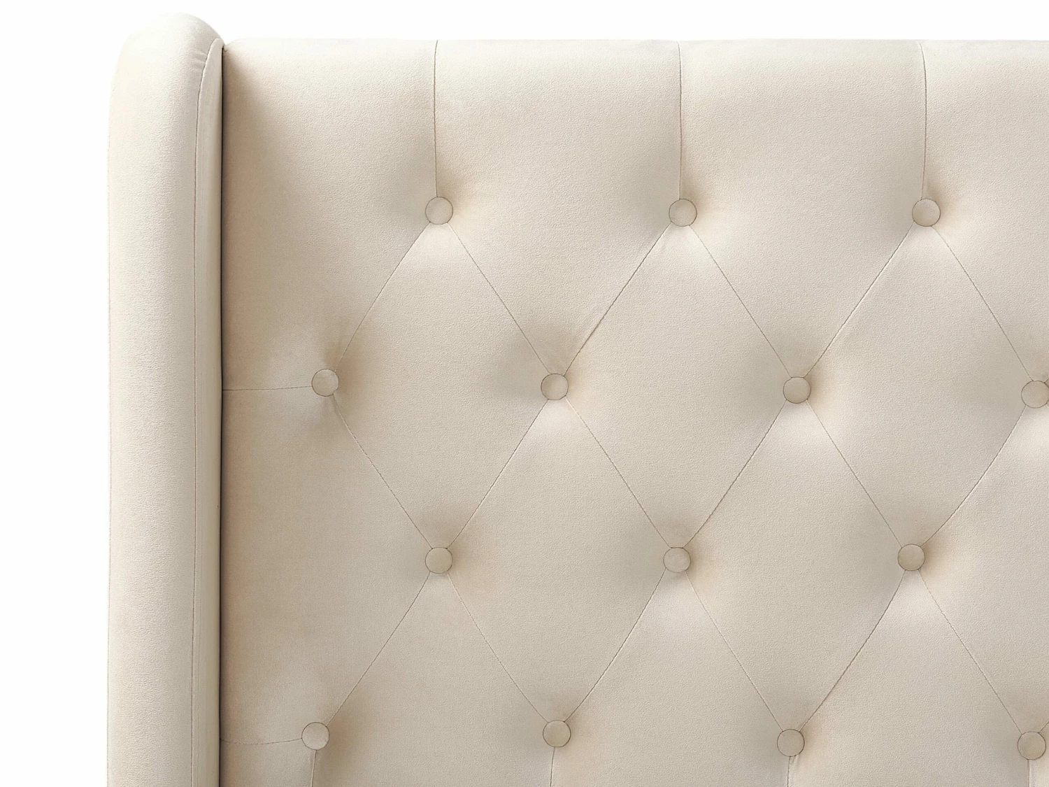 Velvet Bed Beige FORBACH Various Sizes - Image 6