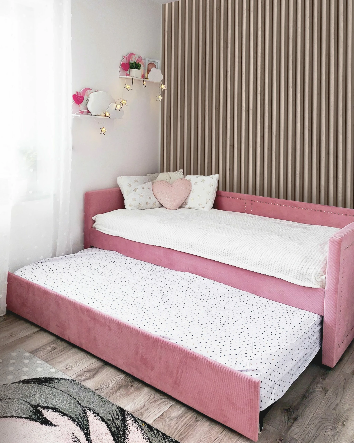 Velvet EU Single Trundle Bed Pink MIMIZAN 3 Velvet EU Single Trundle Bed Pink MIMIZAN - Image 3