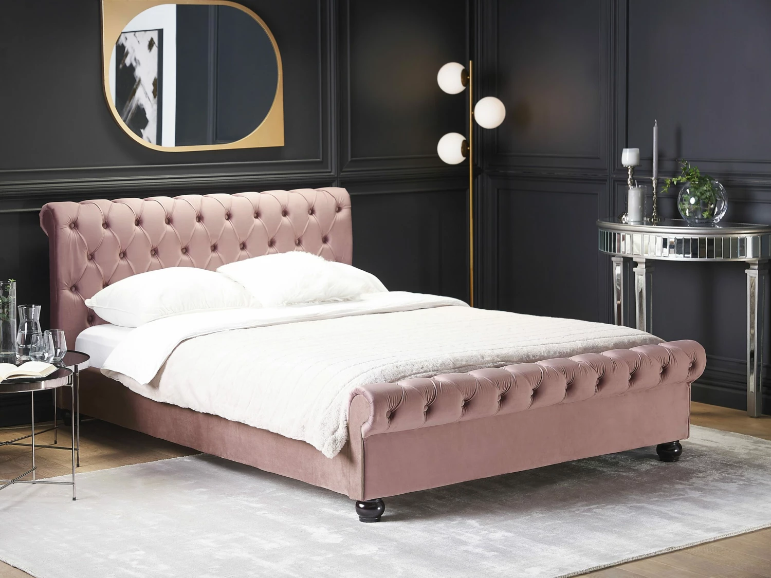 Velvet Waterbed Pink AVALLON Various Sizes 2 Velvet Waterbed Pink AVALLON Various Sizes - Image 2
