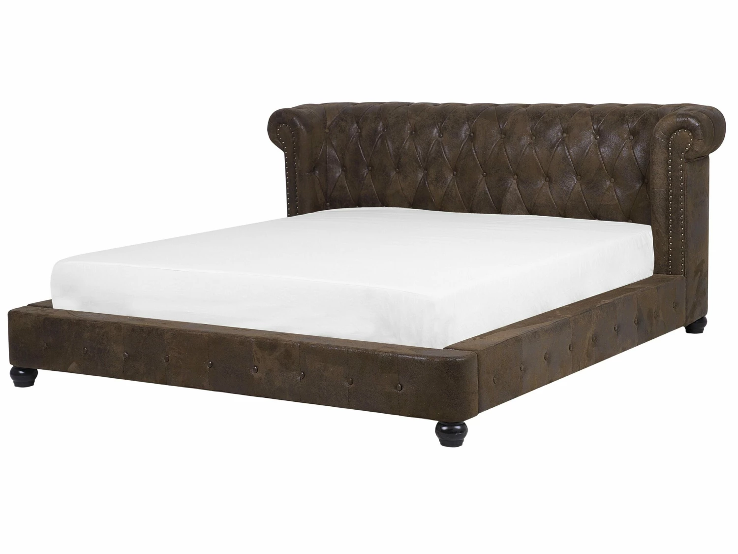 Faux Suede Waterbed Brown CAVAILLON Various Sizes